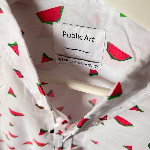 PUBLIC ART brand polo shirt BNWT from Nordstrom Rack Watermelon slices deesign - Picture 4 of 7